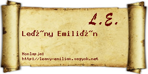 Leány Emilián névjegykártya